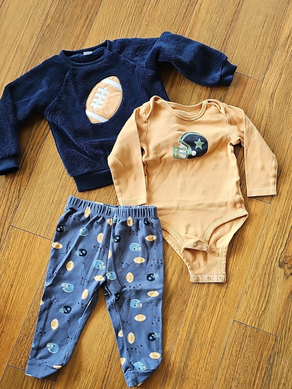 Kids Football-Graphic One-Piece Bodysuit in Mustard